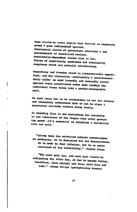 490 11aves-to avary amplen that theives oa corporate 9rosd § ous undtasented agatnst. Hdeologten slaves of sovernaant sducition 4 the entcanchaent of foasilisod custonn, a0t ionally-dapandent slaves torn 1n tue, S1aves of supeciority syndconss ant infaciortey “ompLaxes Which ace autually uslibecatings Depandeney 204 Feaedon st30d Ln Lessconctiable oppost- Elen, and for Livaration -asotionally 4 sostoscencor. iXo- ve cust {msacdly aed cutvacdly rovert 4984068 svary astablished ocdar that rusdons the. U At lanca hov to be contortable 1n our eun cospany 204 intisatoly undacatand that i can ba slons § “xpartancs solituds without balog enaly. Ia standiog £153 Ln cus conviction or assiating In the Libaration of the Pooole tron aveey govecs- L0 powar -1t%s ssssacial ve satablioh a sotisssiny wiEh oue sate, 120 down tha colantred subact. scknoniadpes Ho La dostaated but nok domsaticared, e L 3ada to fol Latactor, but by mo saans Seaviacsd Of Ma infactoeity.® ~rrants panon "6 aLek aoul 0an, and mast heal Lhsettoby € Flasting day attar day, o hov ko bacoms batrer, hesithier, soce Wpeight and fica, soca fres ang 1488, asas Willer (pacaphenning Sanace)